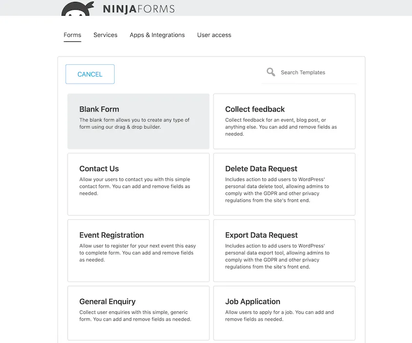 افزونه Ninja Forms